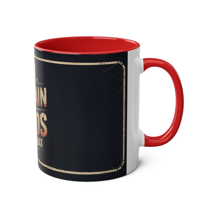 Mug with red interior and handle on a white background