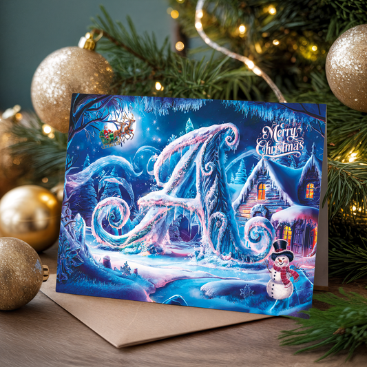 Christmas Greeting Card with letter A