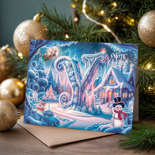 Christmas card with letter Y