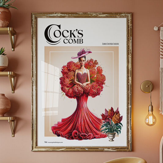Cock’s Comb Red Flower Fashion Poster
