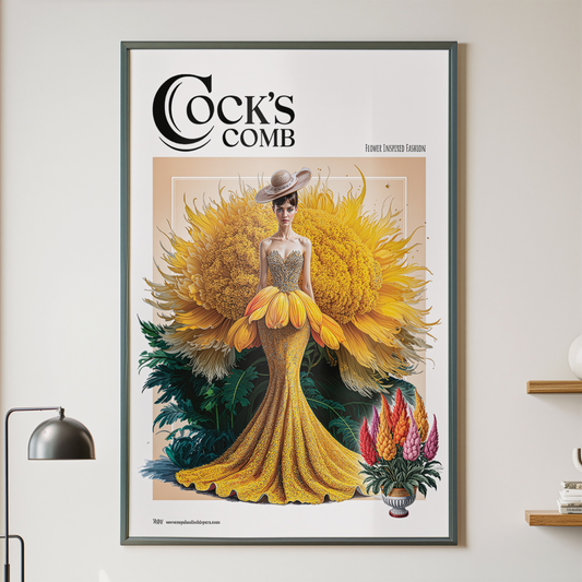 Cock’s Comb Yellow Flower Fashion Poster