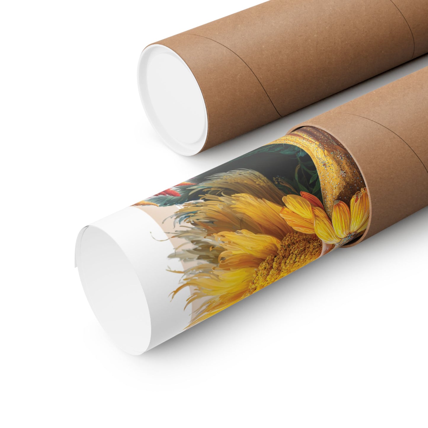 Roll of paper with flower design on a white background