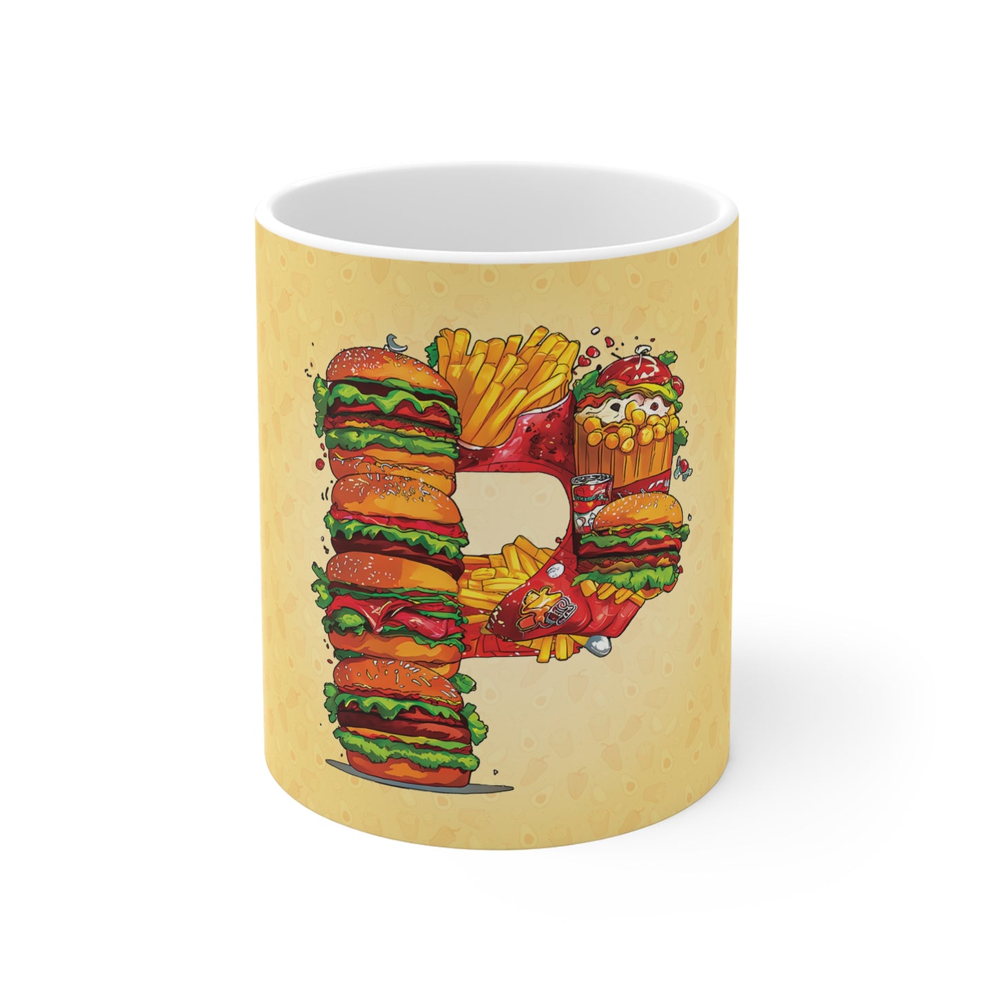 The Comfort Food Designer Mug with Letter P-1