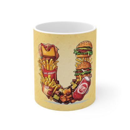 The Comfort Food Designer Mug with Letter U-1