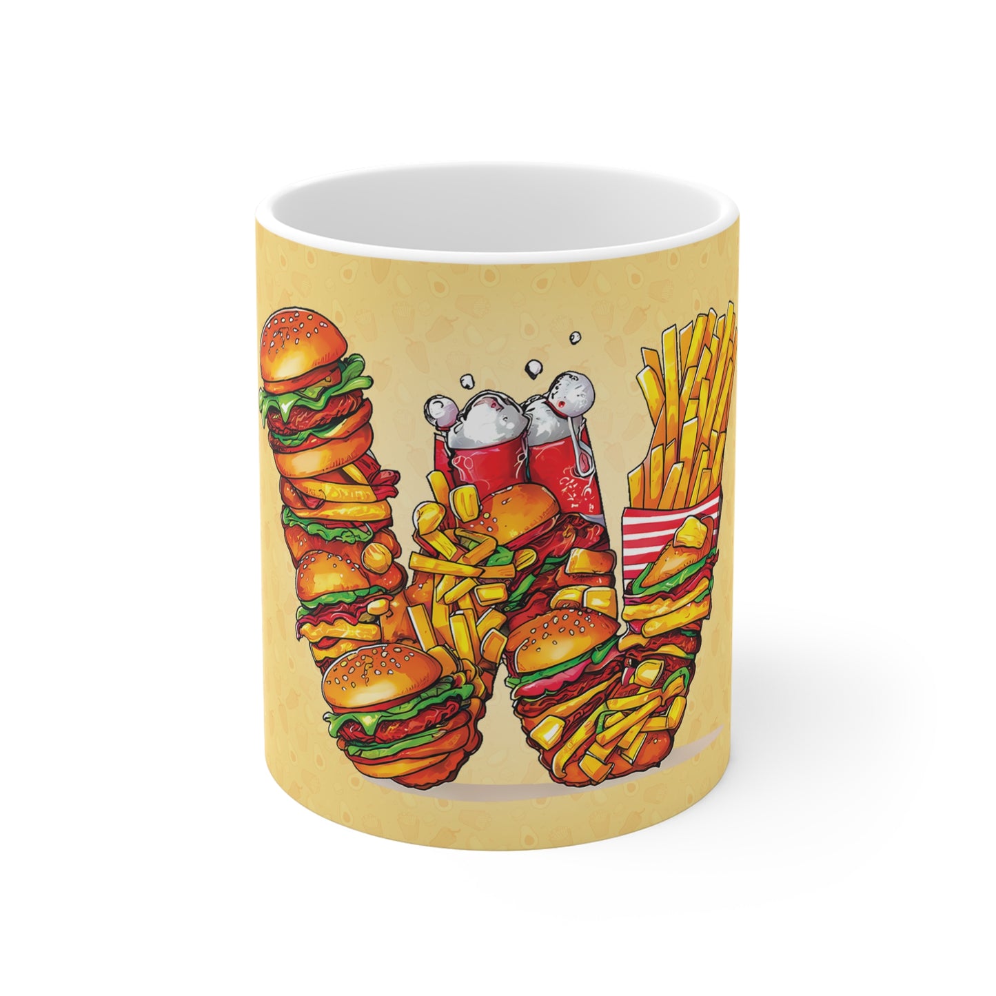 The Comfort Food Designer Mug with Letter W-1