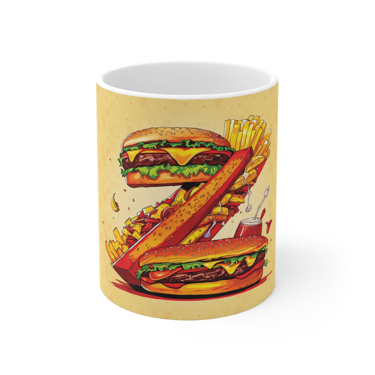 The Comfort Food Designer Mug with Letter Z-1