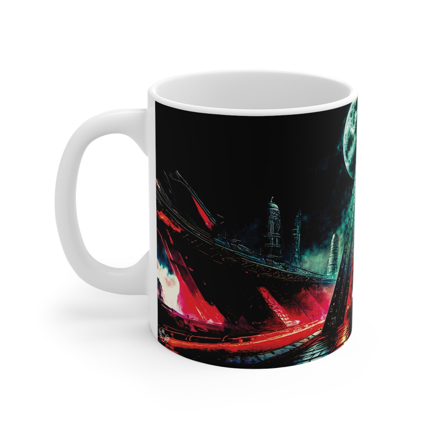 Cyberpunk Style Ceramic Mug with Printed Letter A-2