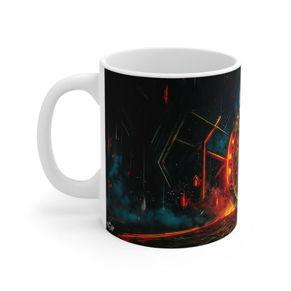 Cyberpunk Style Ceramic Mug with Printed Letter C-2