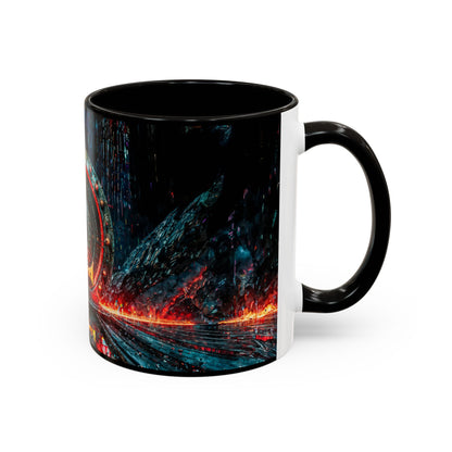 Mug with a cyberpunk design on a white background