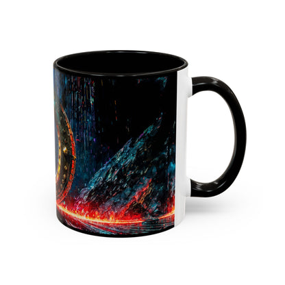 Mug with a cyberpunk design on a white background