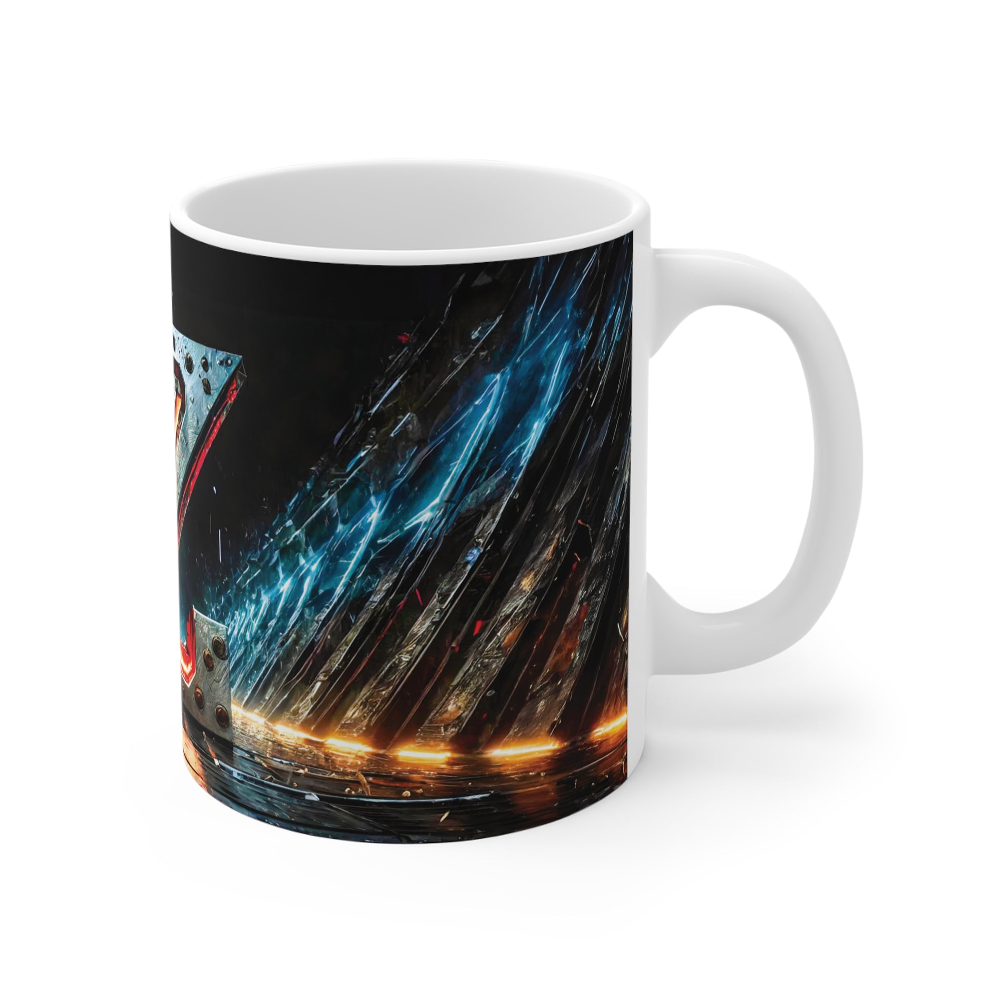 Cyberpunk Style Ceramic Mug with Printed Letter Z-3