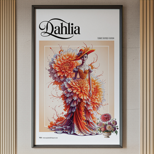 Dahlia Flower Fashion Poster