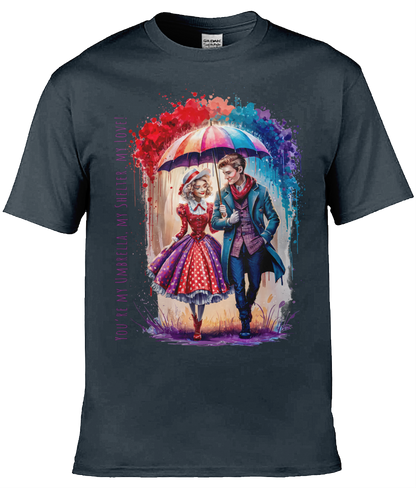 English Love T-shirt: You're my umbrella, my shelter, my love! - Heather Navy