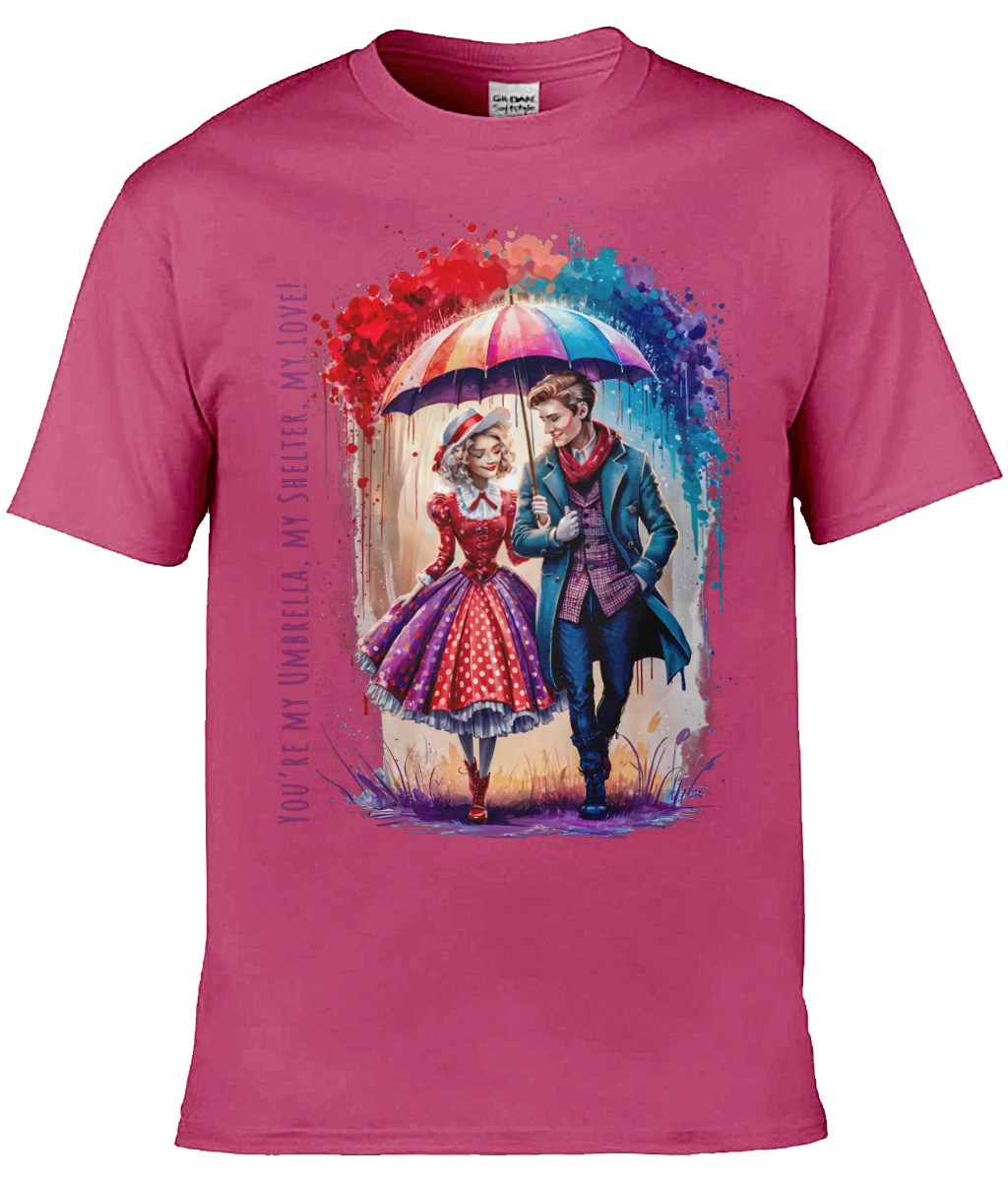 English Love T-shirt: You're my umbrella, my shelter, my love! - Heliconia