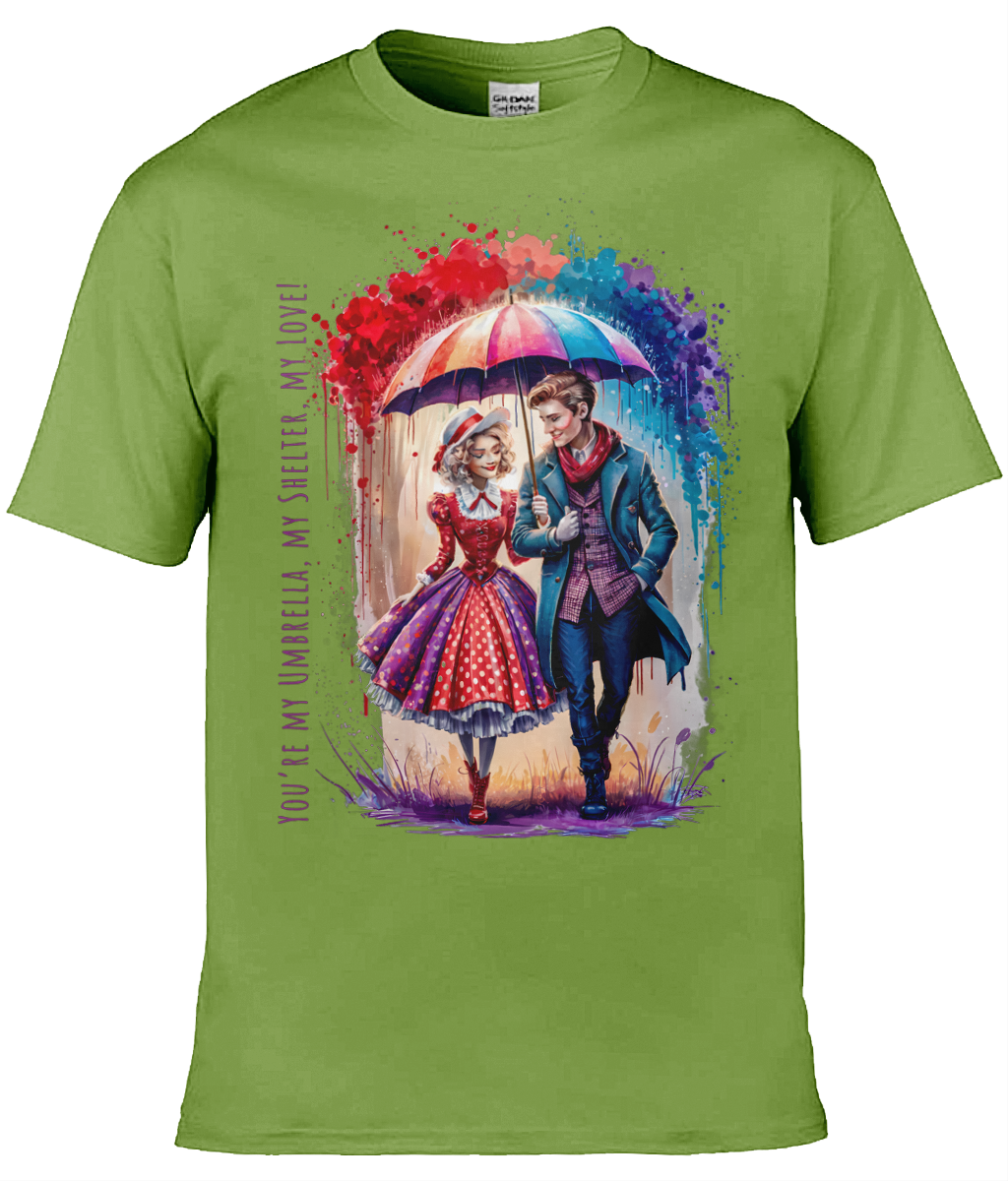 English Love T-shirt: You're my umbrella, my shelter, my love! - Kiwi