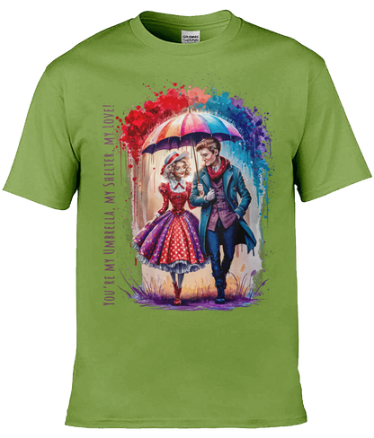 English Love T-shirt: You're my umbrella, my shelter, my love! - Kiwi