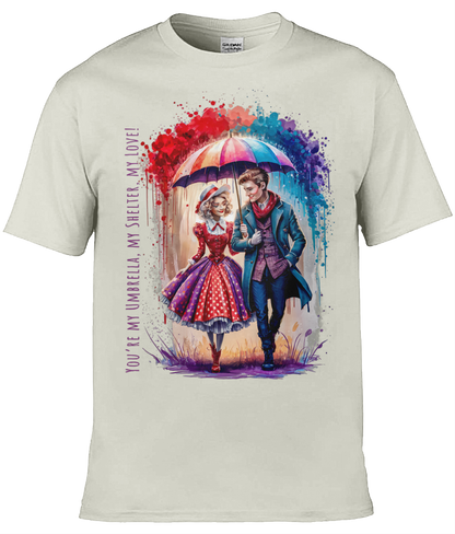 English Love T-shirt: You're my umbrella, my shelter, my love! - Natural