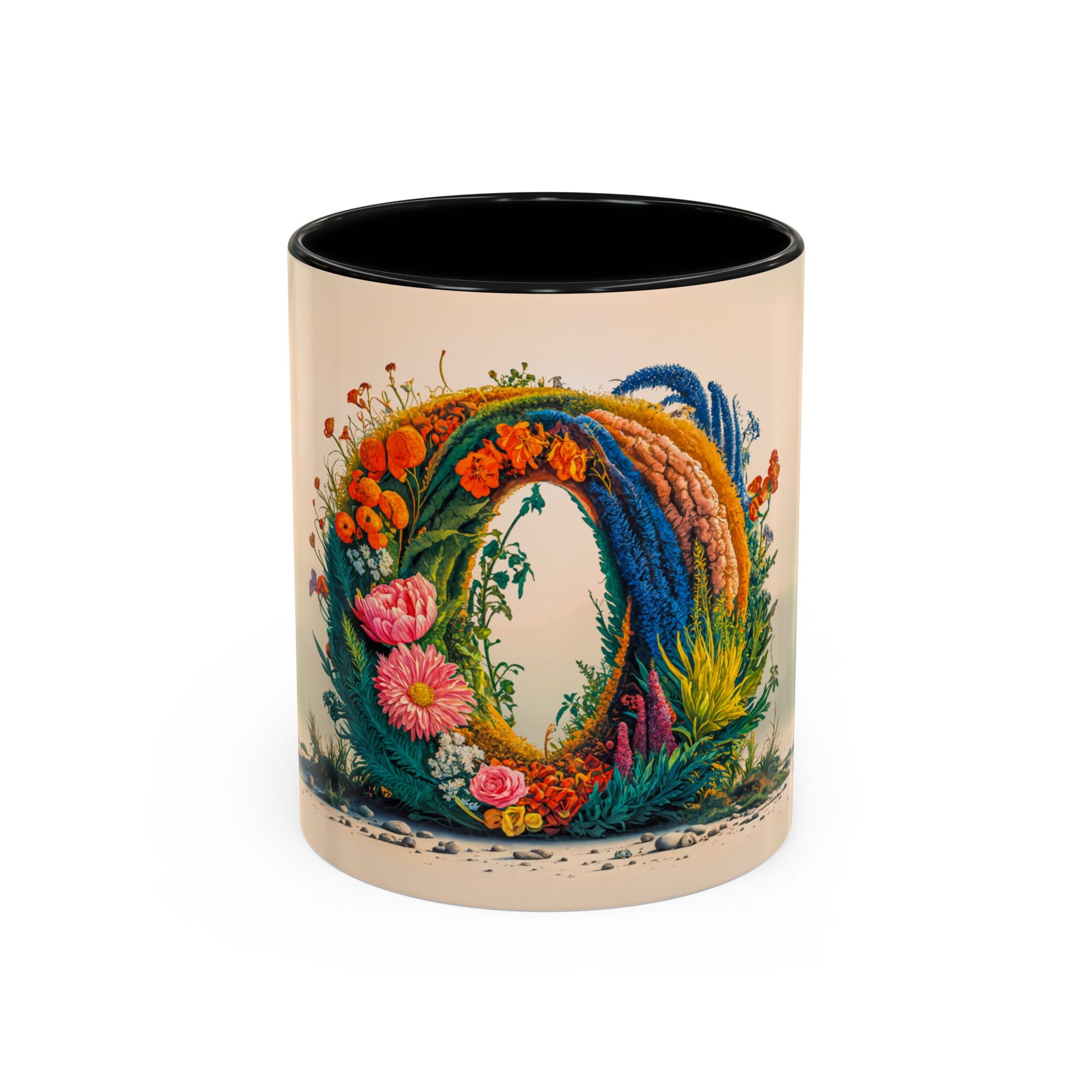 Mug with floral design on a white background
