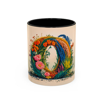 Mug with floral design on a white background