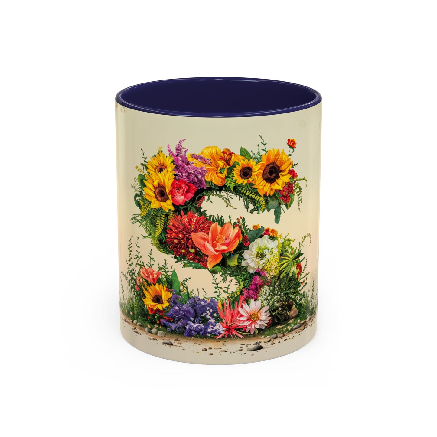 Mug with floral design on a white background