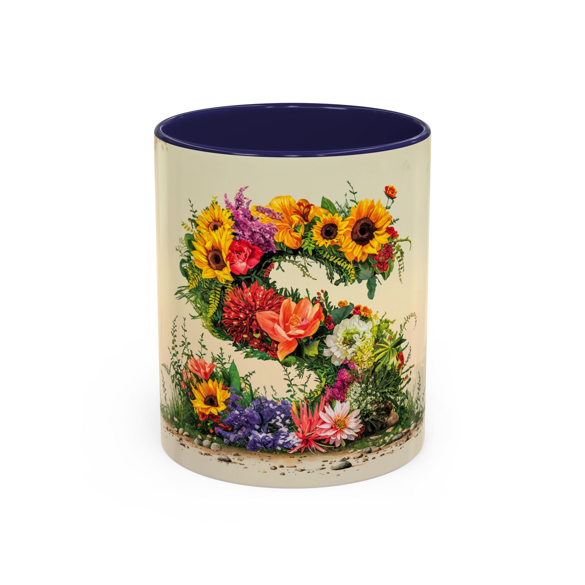 Mug with floral design on a white background