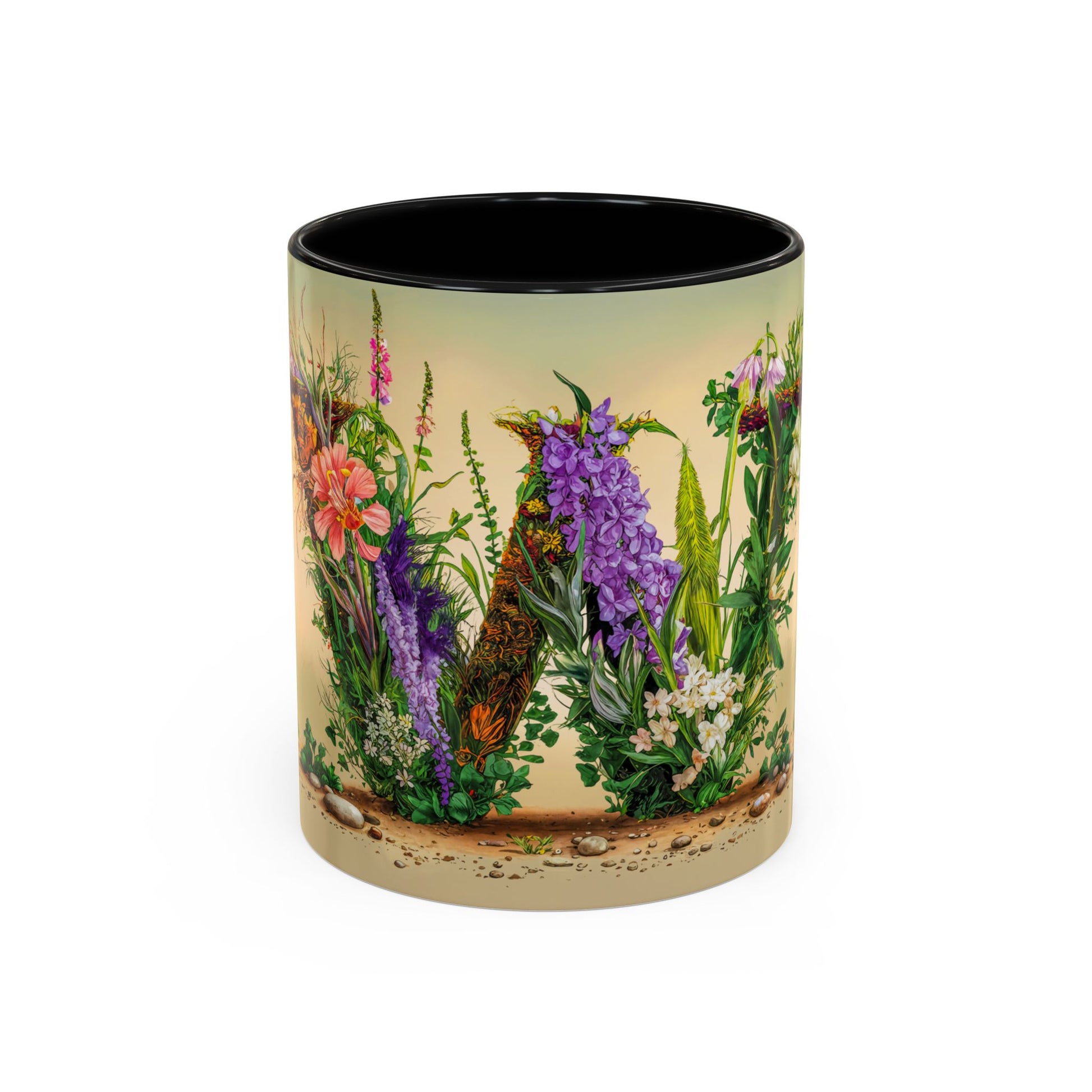 Mug with floral design on a white background