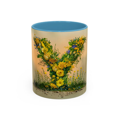 Mug with floral design on a white background