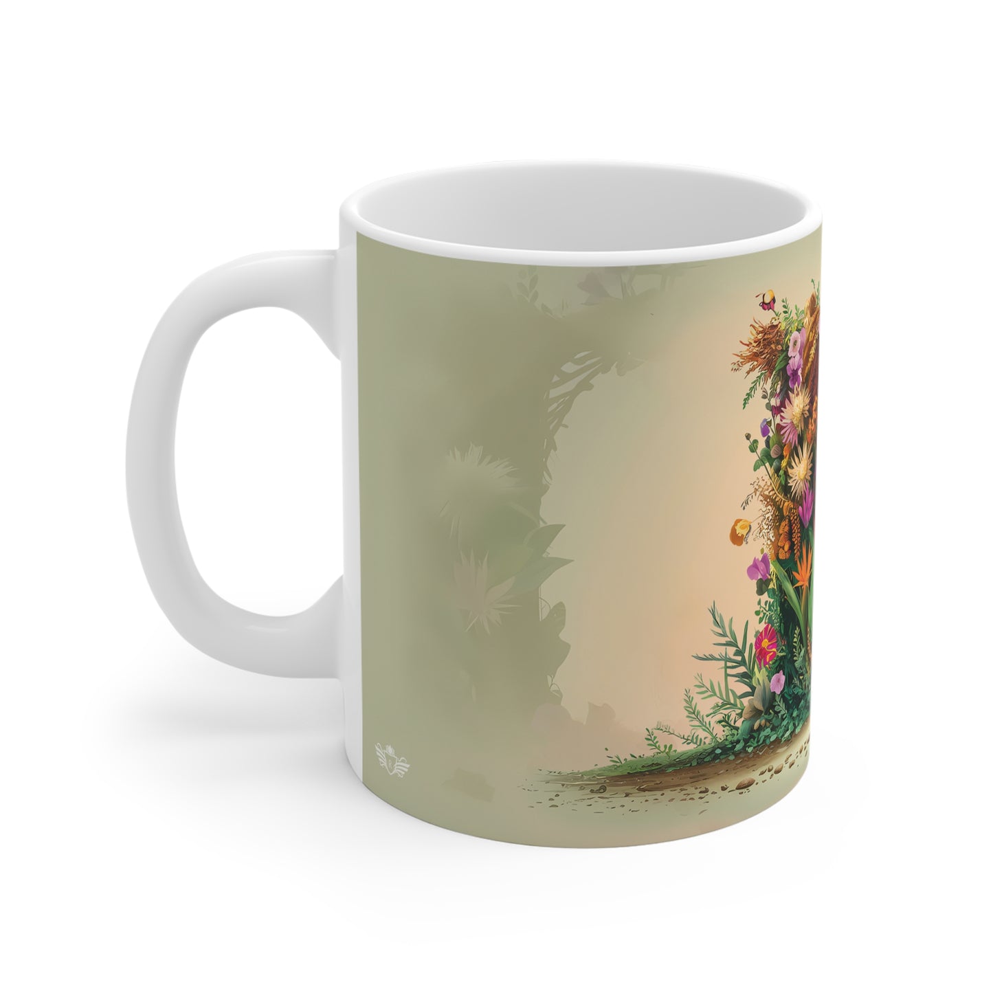 Flower Fantasy Ceramic Mug with Letter B - 02