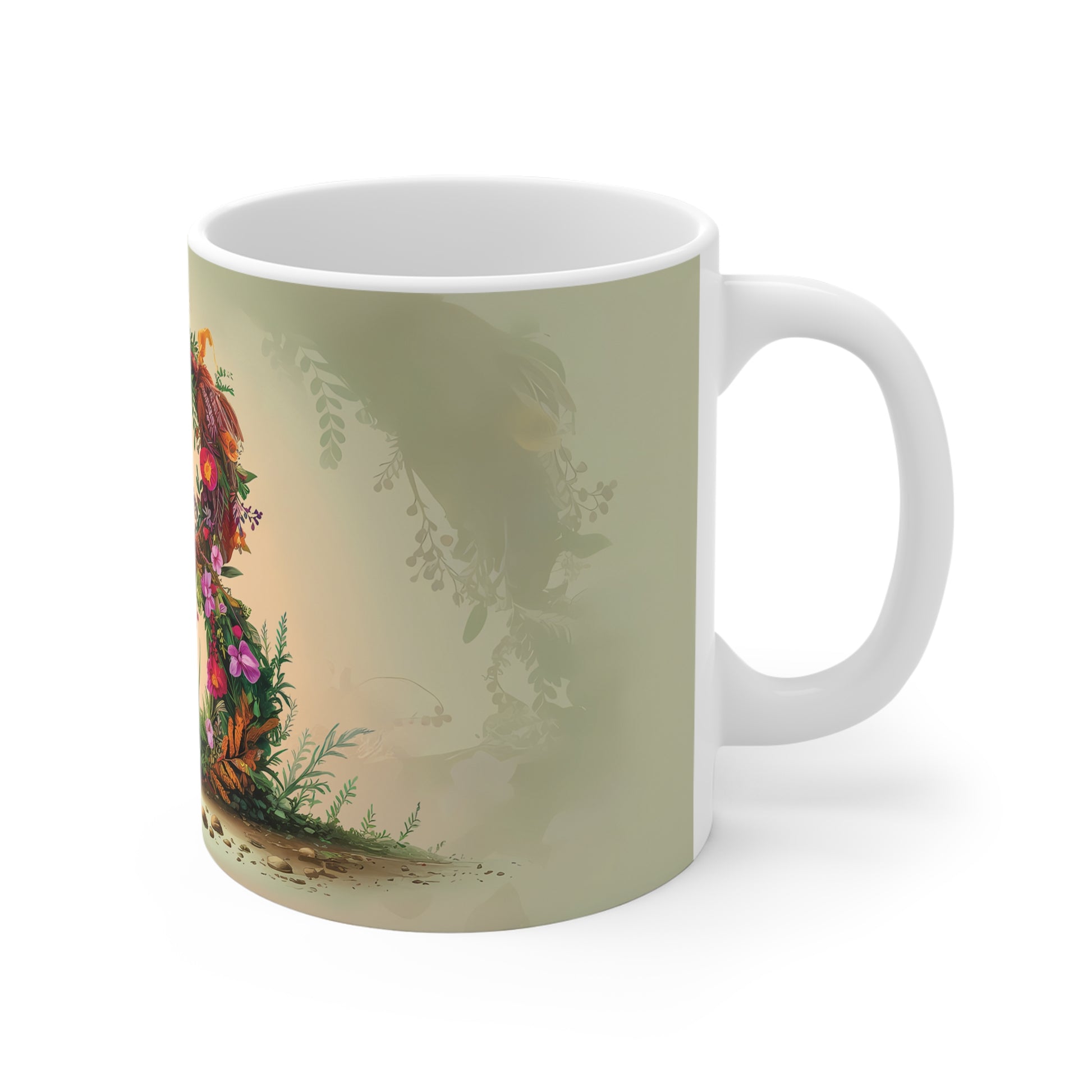 Flower Fantasy Ceramic Mug with Letter B - 03