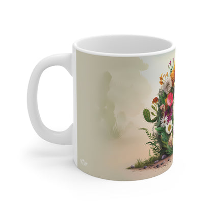 Flower Fantasy Ceramic Mug with Letter C - 02