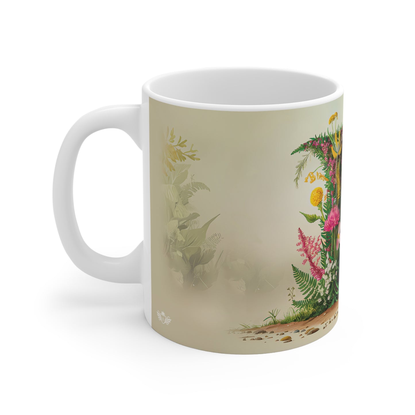 Flower Fantasy Ceramic Mug with Letter F - 02