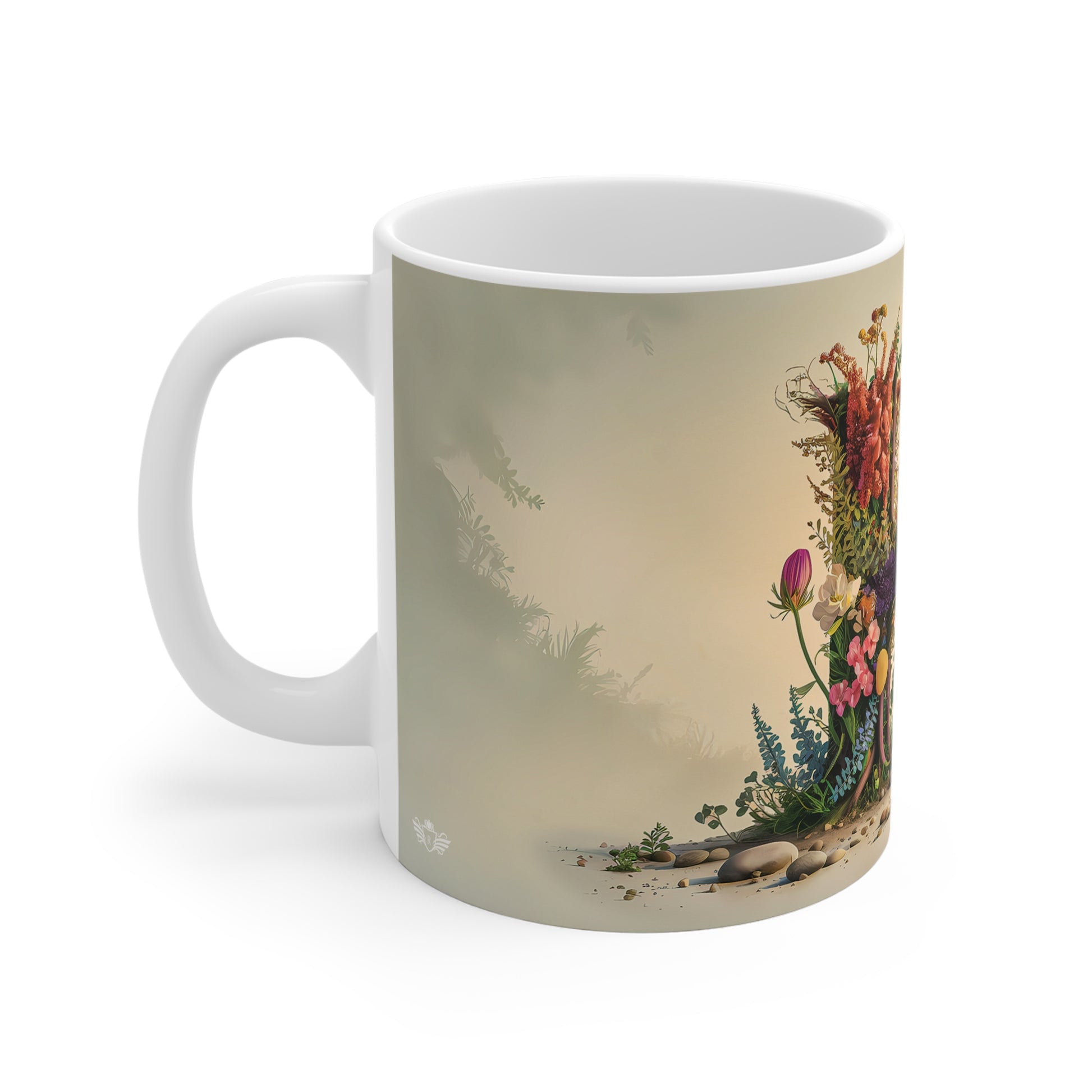 Flower Fantasy Ceramic Mug with Letter H - 05