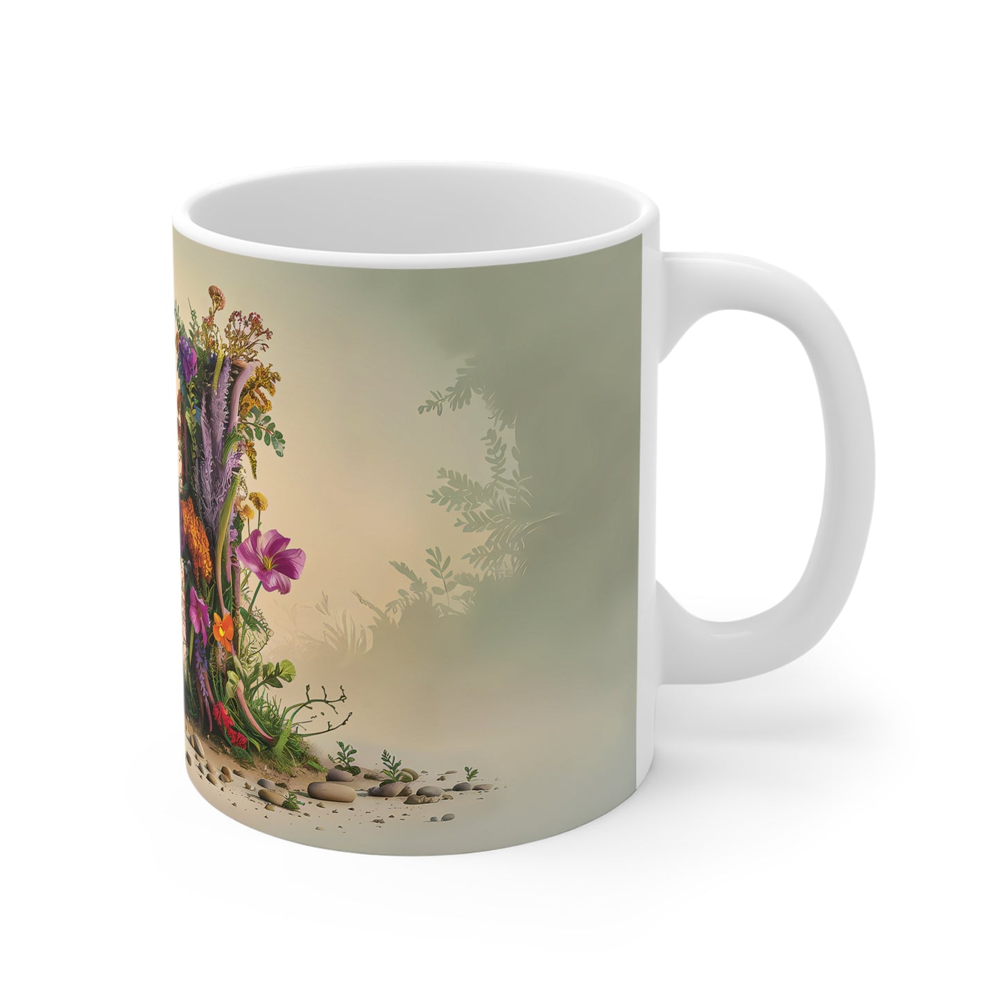 Flower Fantasy Ceramic Mug with Letter H - 06