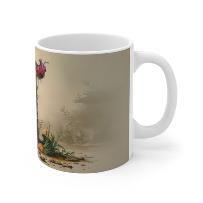 Flower Fantasy Ceramic Mug with Letter I - 03