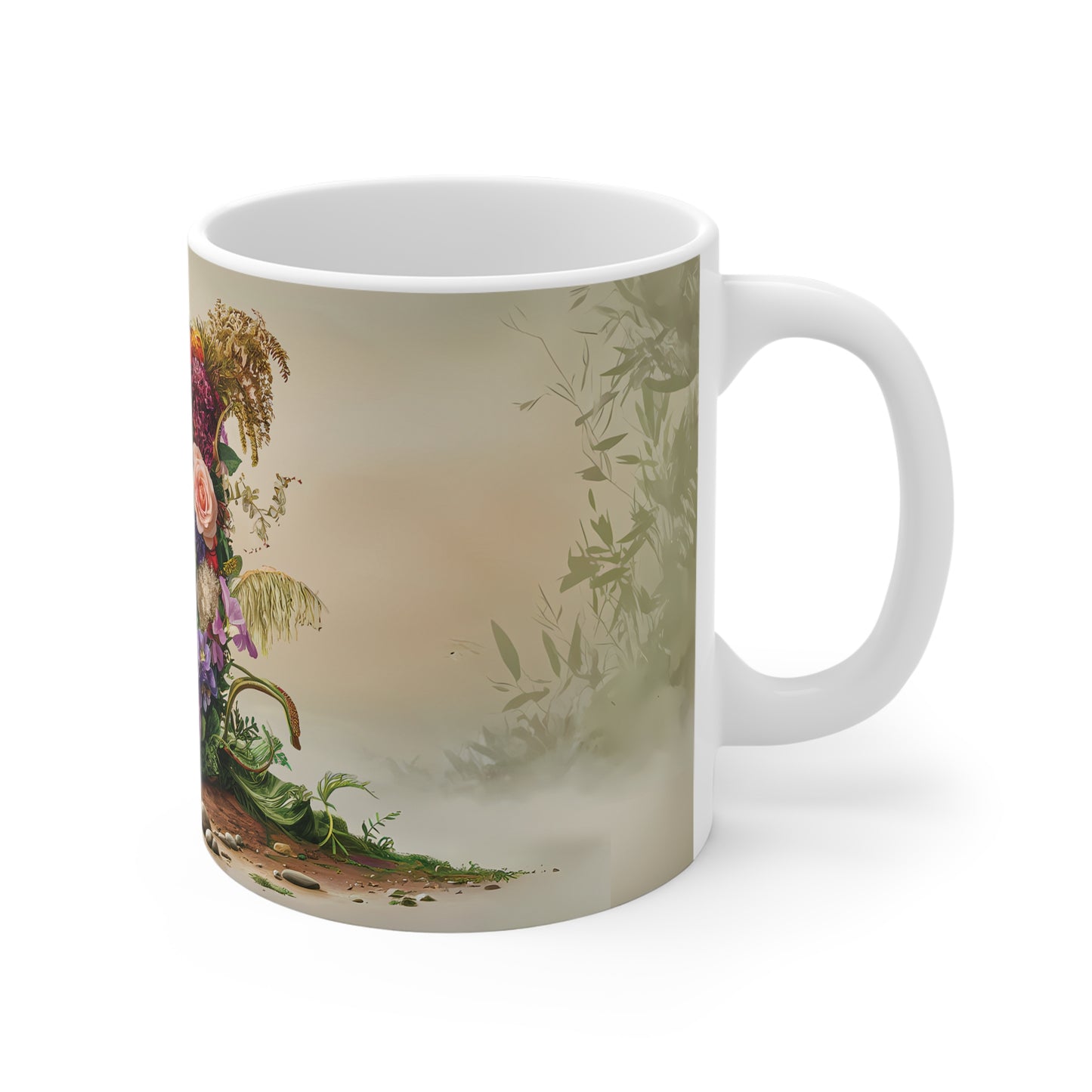 Flower Fantasy Ceramic Mug with Letter J - 03