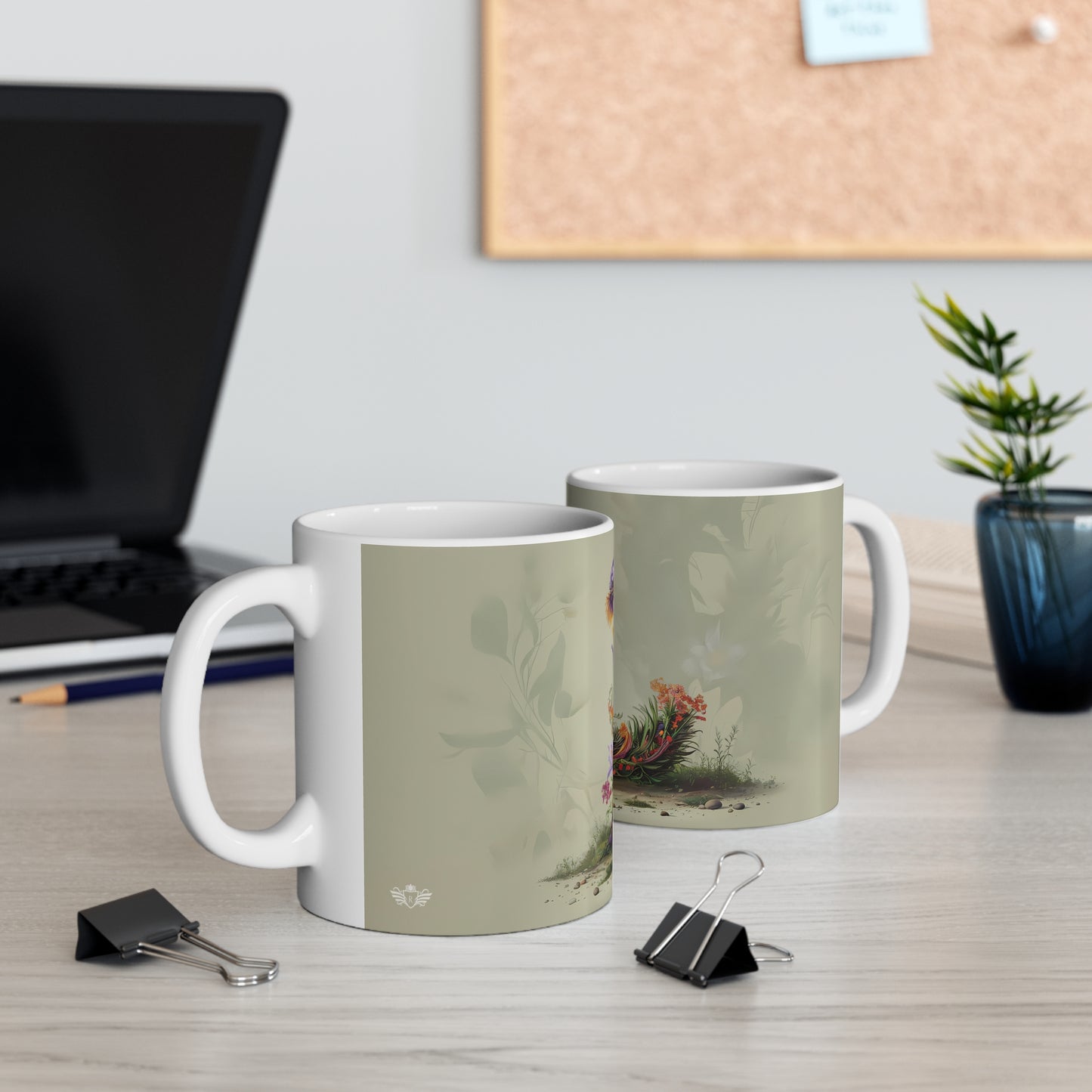 Flower Fantasy Ceramic Mug with Letter L - 06