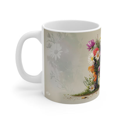 Flower Fantasy Ceramic Mug with Letter M - 02