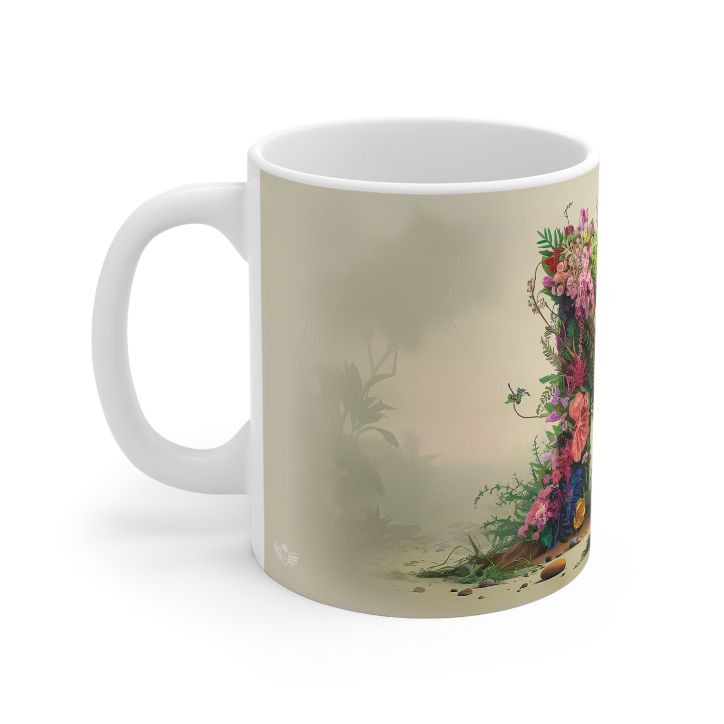 Flower Fantasy Ceramic Mug with Letter N - 02