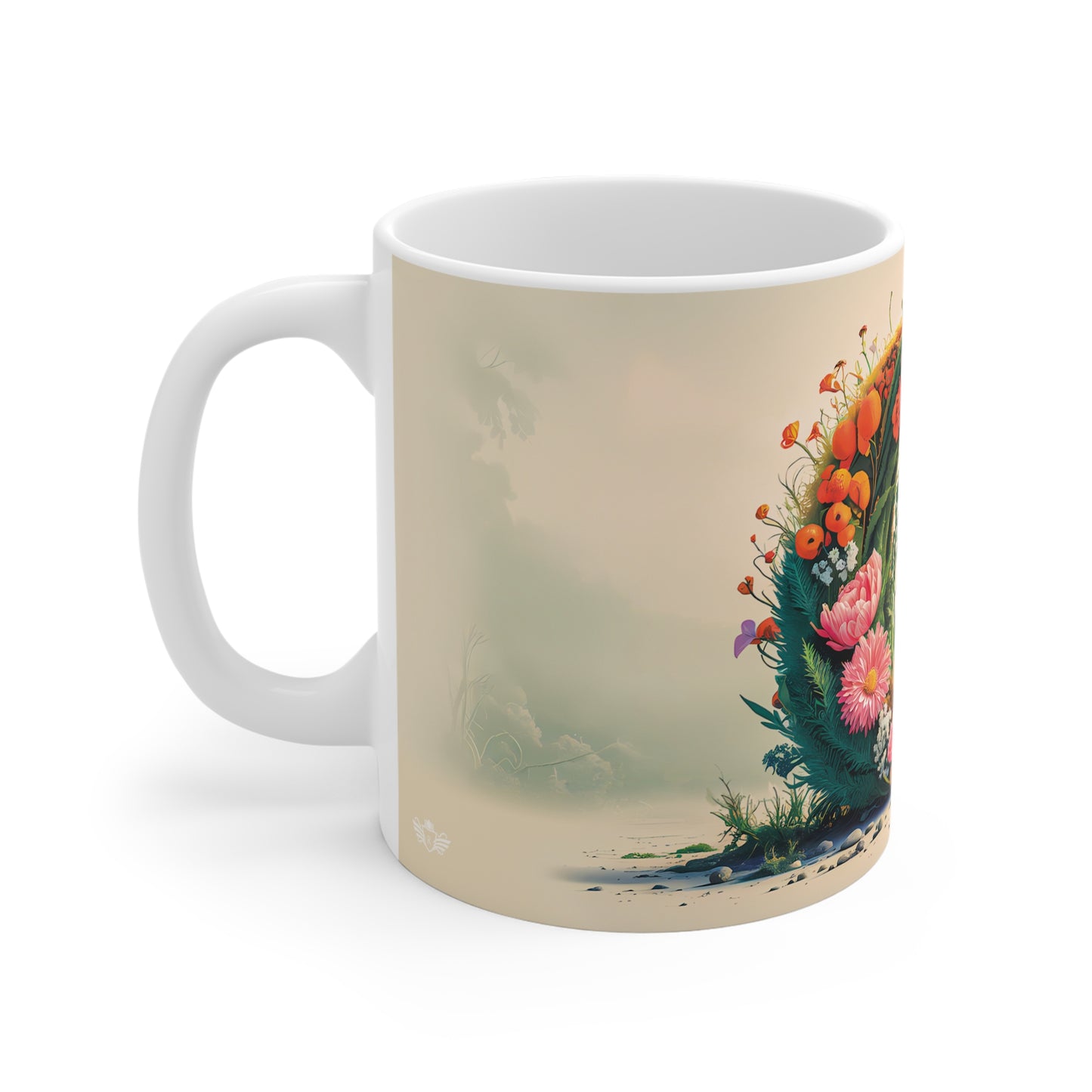 Flower Fantasy Ceramic Mug with Letter O - 02