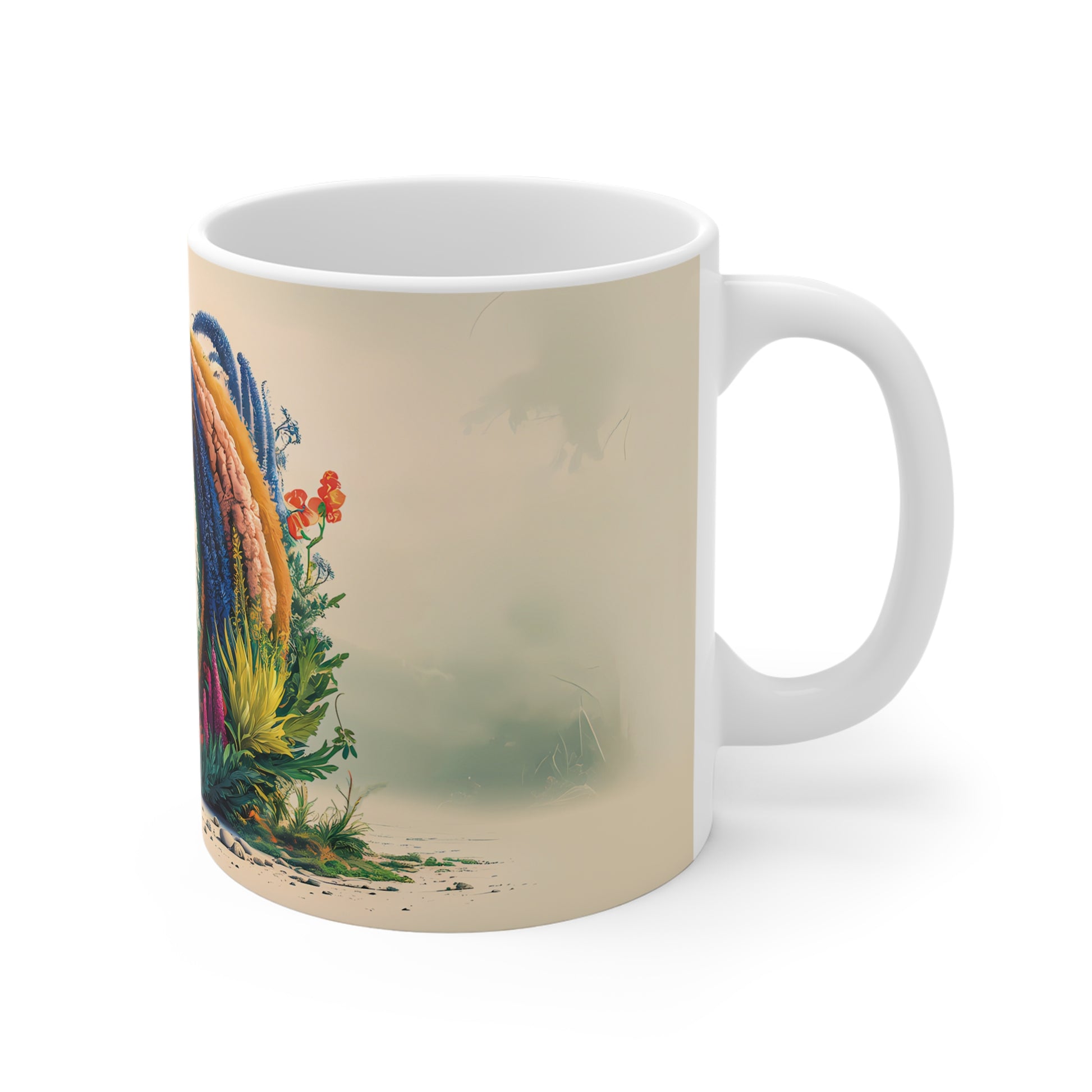 Flower Fantasy Ceramic Mug with Letter O - 03