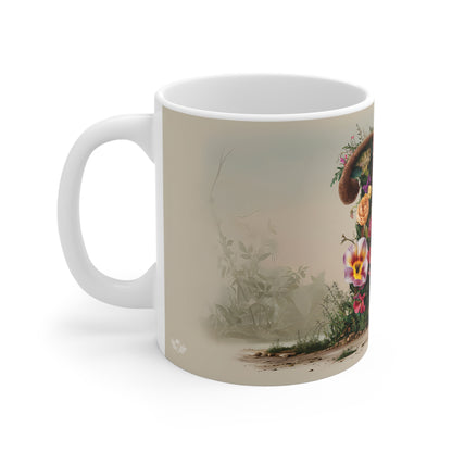 Flower Fantasy Ceramic Mug with Letter P - 02