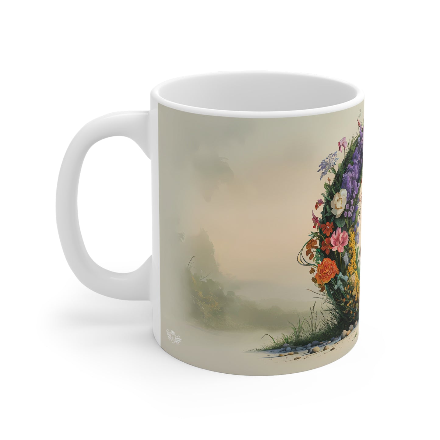 Flower Fantasy Ceramic Mug with Letter Q - 02