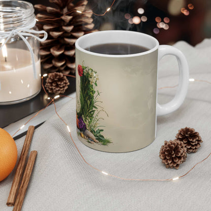 Flower Fantasy Ceramic Mug with Letter U - 05