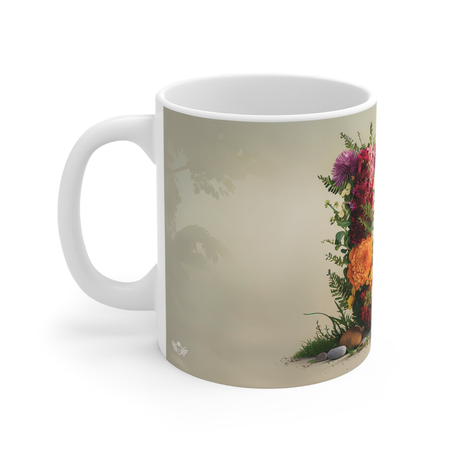 Flower Fantasy Ceramic Mug with Letter U - 02
