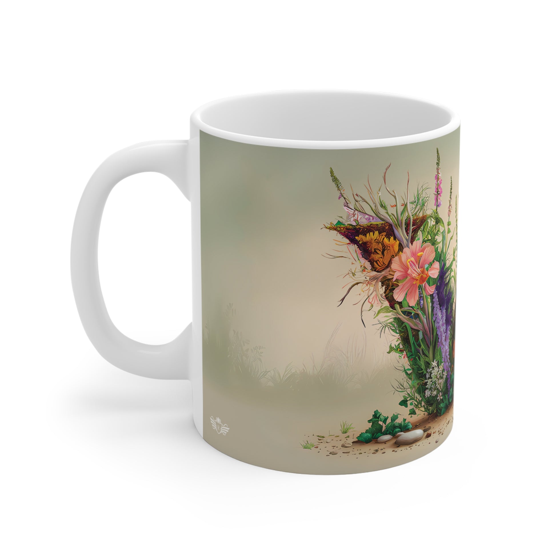 Flower Fantasy Ceramic Mug with Letter W - 02