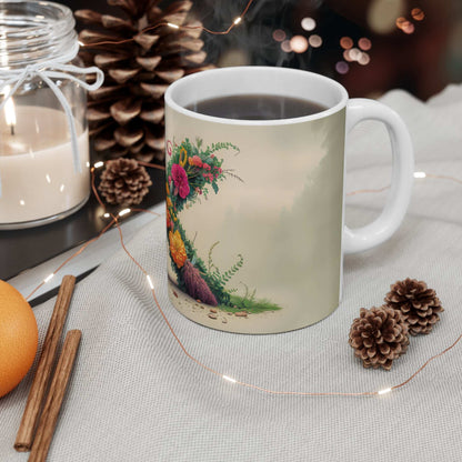 Flower Fantasy Ceramic Mug with Letter X - 05