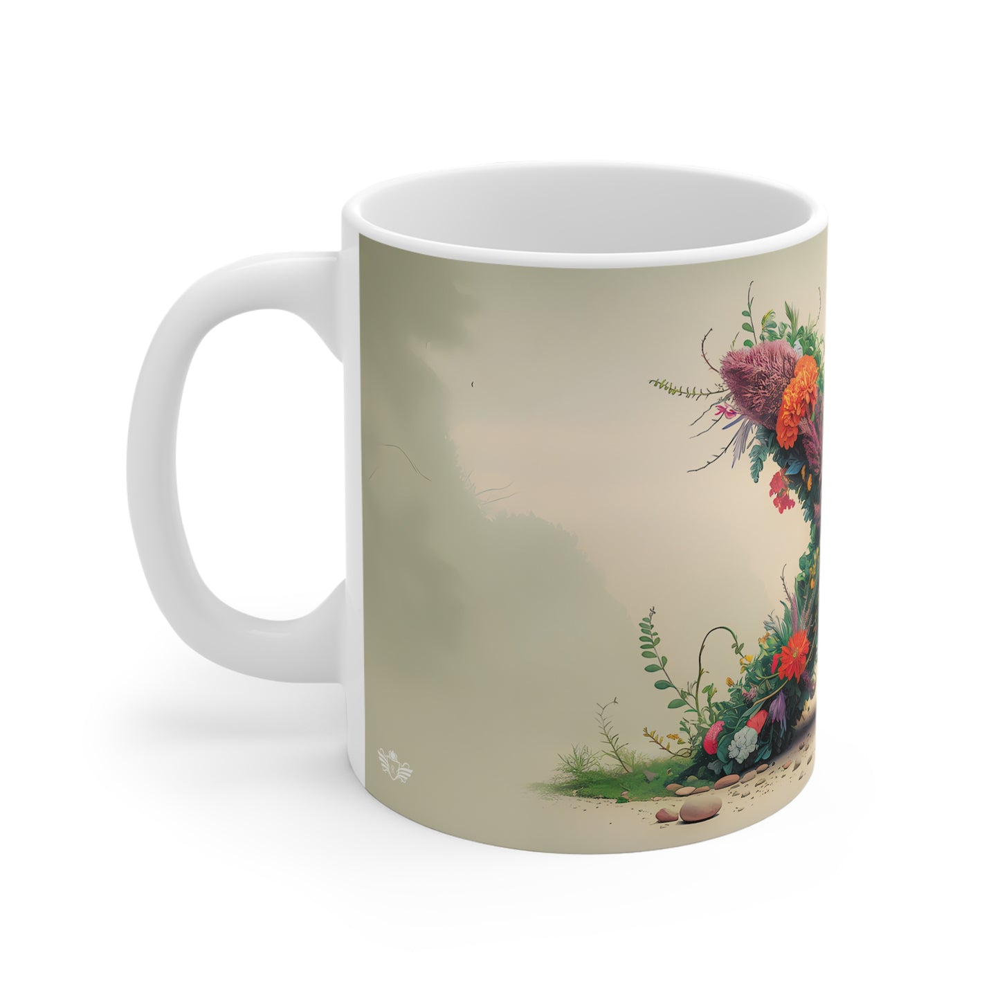 Flower Fantasy Ceramic Mug with Letter X - 02