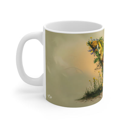 Flower Fantasy Ceramic Mug with Letter Y - 02