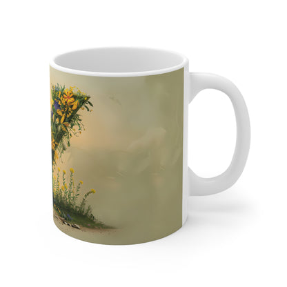 Flower Fantasy Ceramic Mug with Letter Y - 03