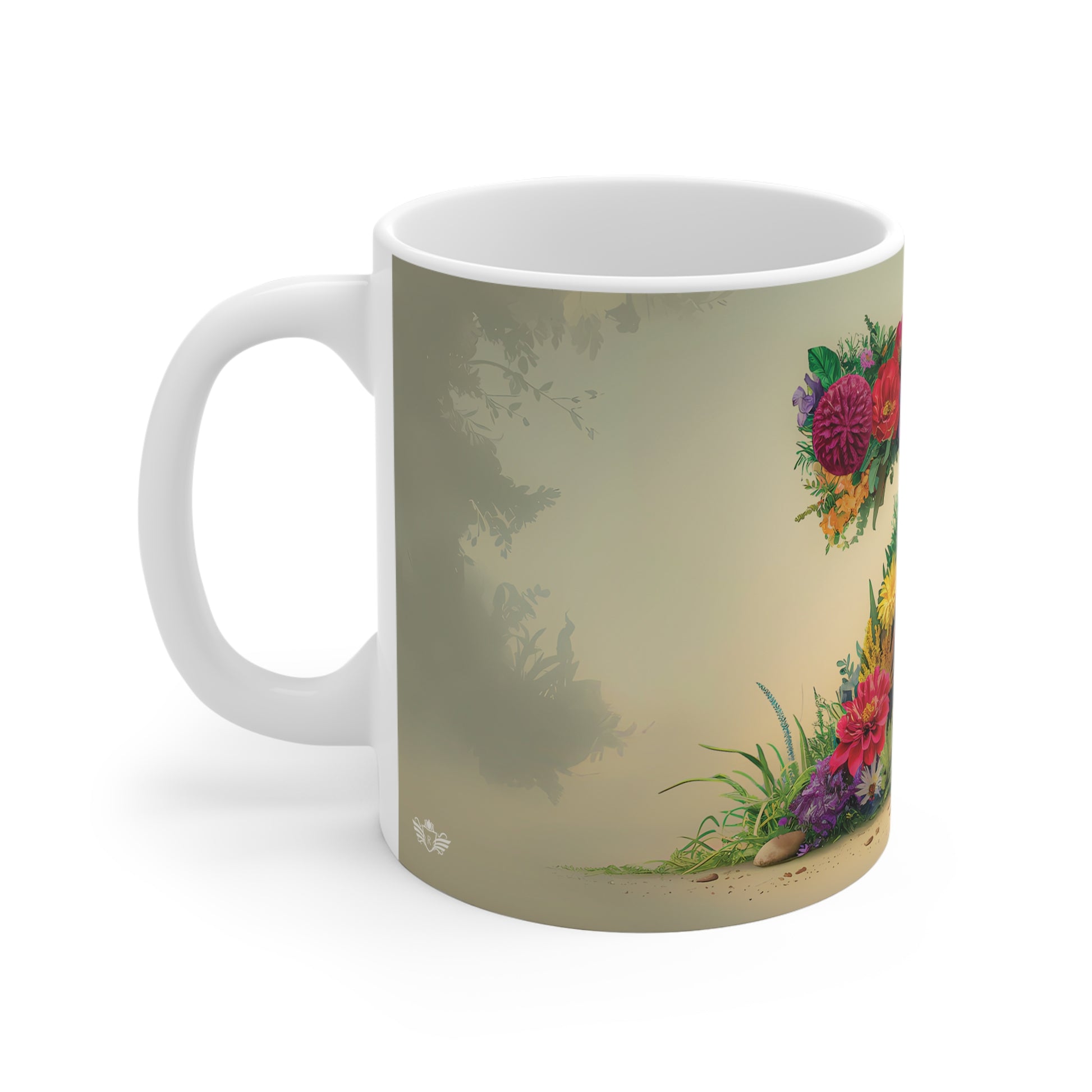 Flower Fantasy Ceramic Mug with Letter Z - 02